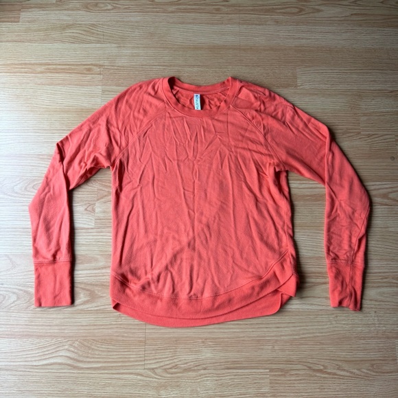 Athleta MINDSET SWEATSHIRT Orange Long Sleeve Sweatshirt Size Small - Picture 2 of 7